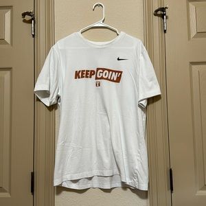 **Texas Longhorns Baseball Team Issued** White Nike Cotton T-Shirt. 2022 Playoff